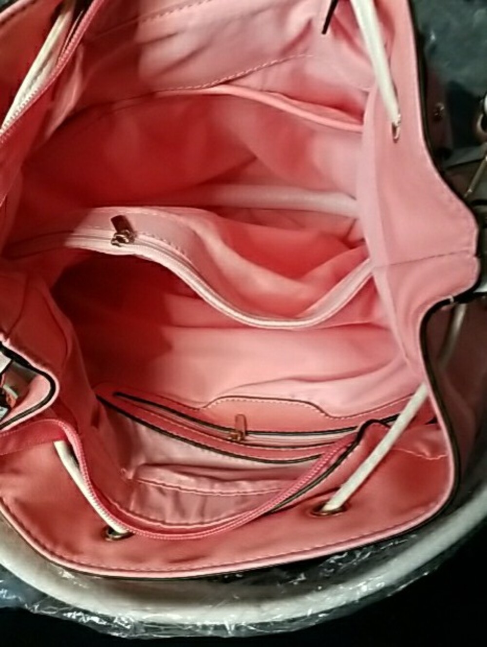 Woven Pink Drawstring Crossbody Bag - Unbranded - Picture 14 of 16